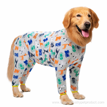 Pet Clothes Golden Labrador Fat Dogs Printed zipper